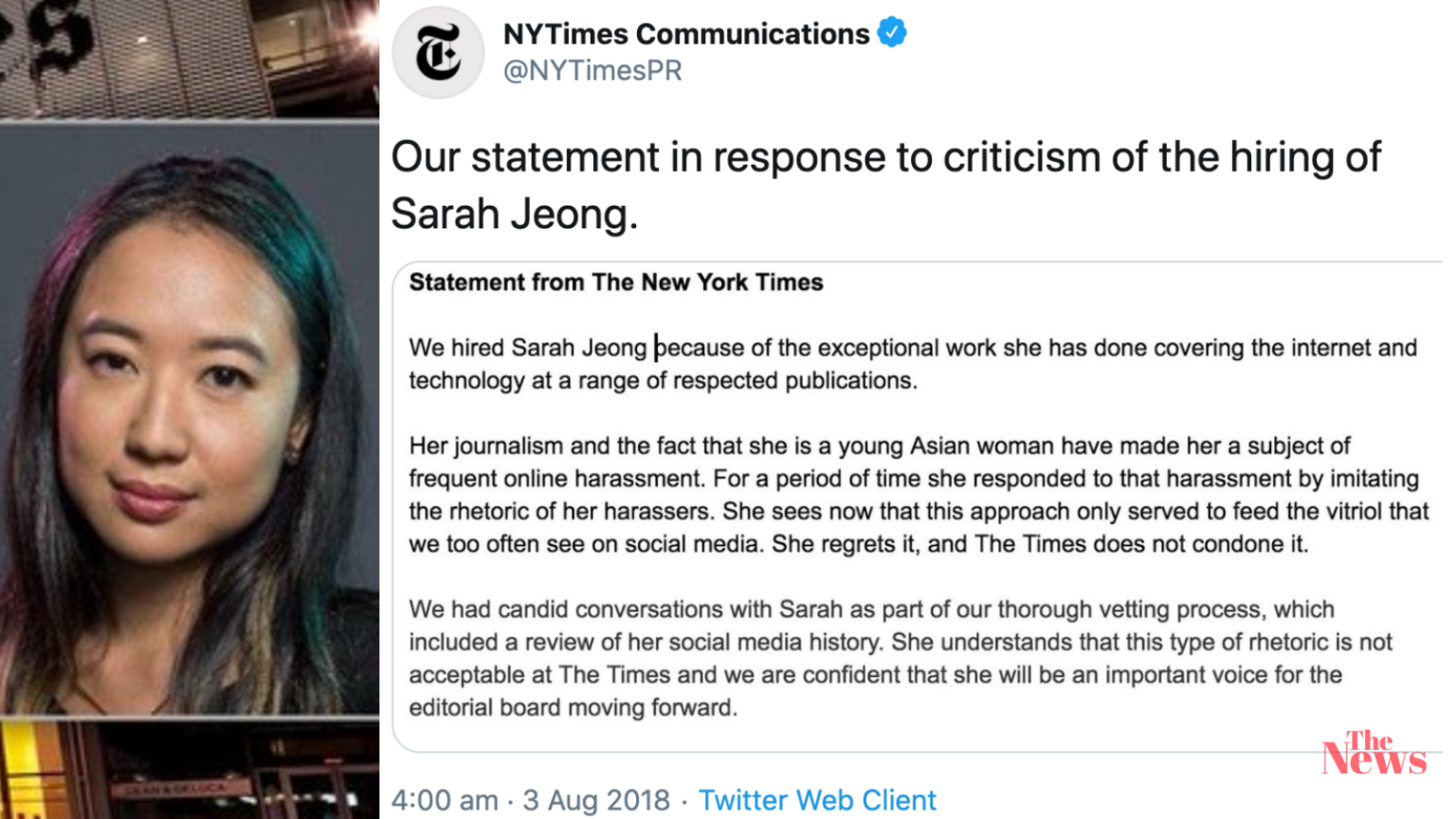 Sarah Jeong New York Times is a racist - Gabrielle Bourne Media
