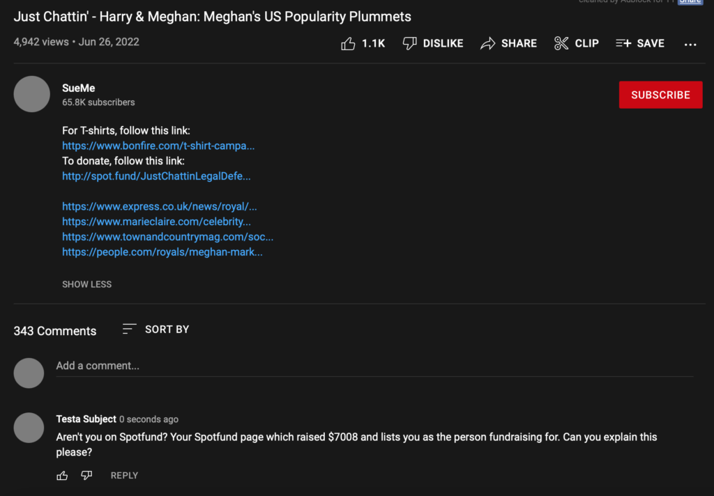 Meghan Markle Youtube Censorship - SueMe Spotfund