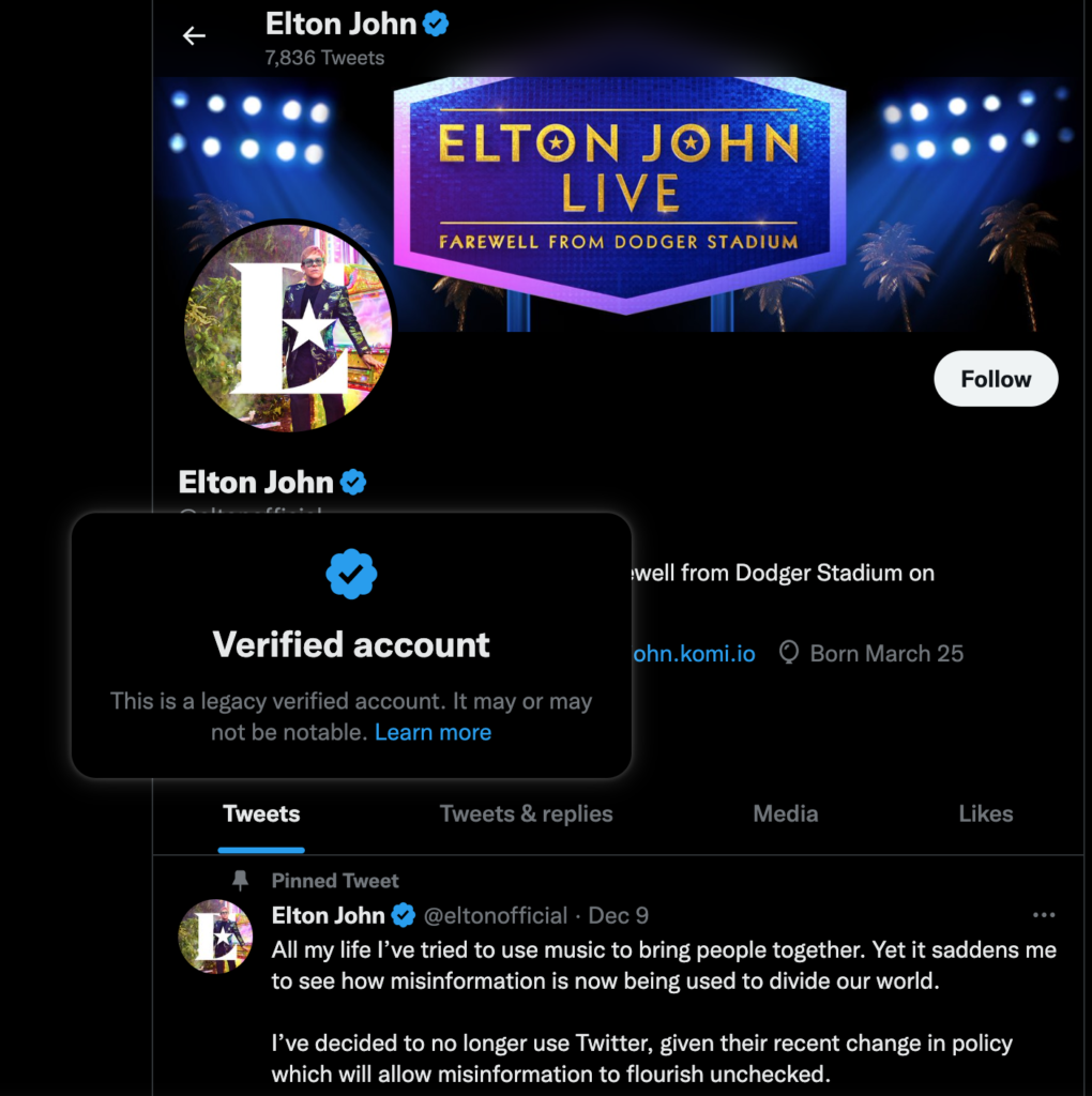 Twitter Verification is Overrated - Elton John