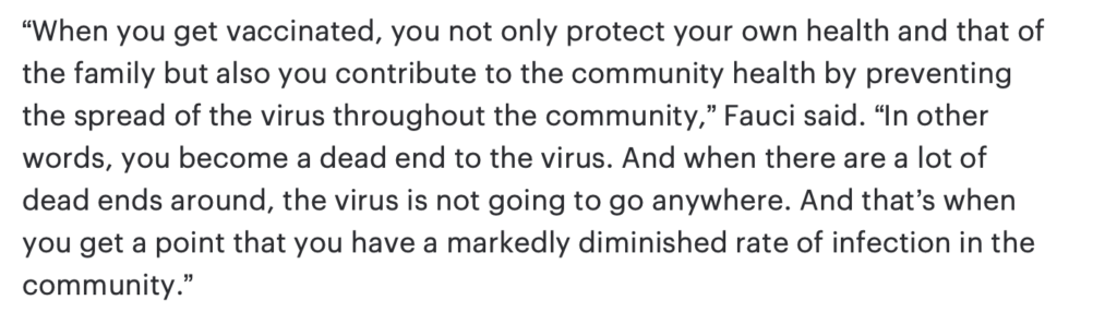 The Hill - Fauci says vaccinated are dead ends - Gabrielle Bourne Media