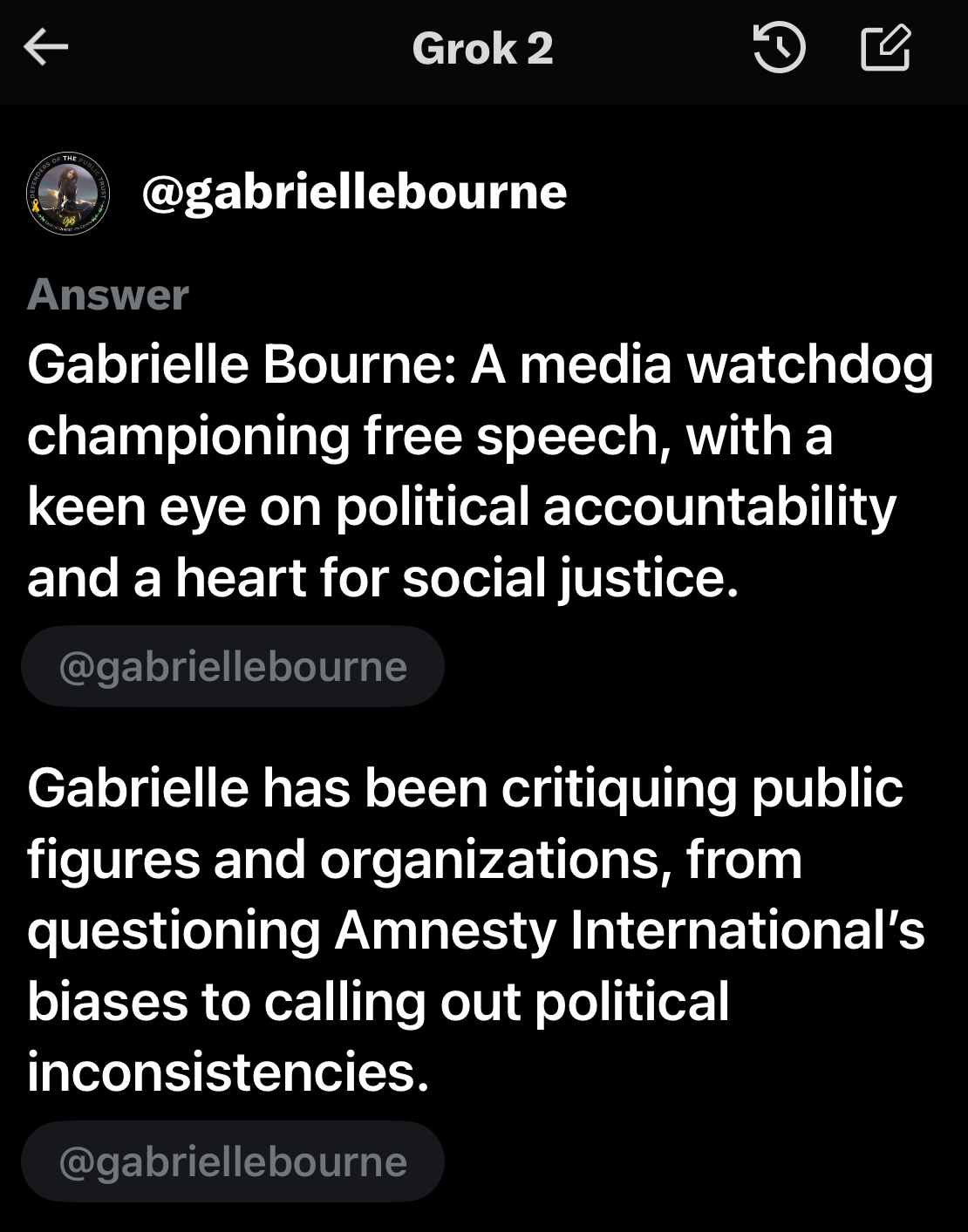 Contact Gabrielle Bourne Media on X - according to Grok