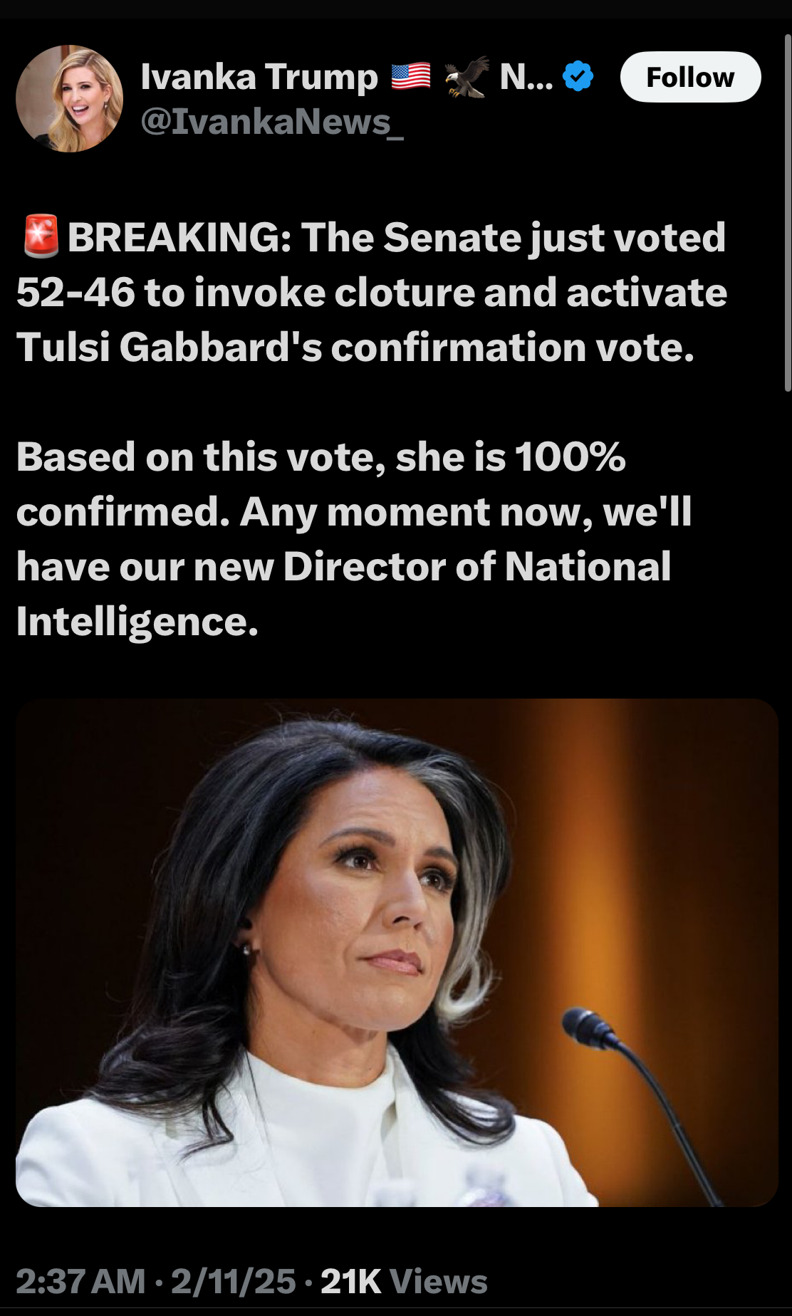 Media bias - Invoke cloture Tulsi - Ivanka sample 3