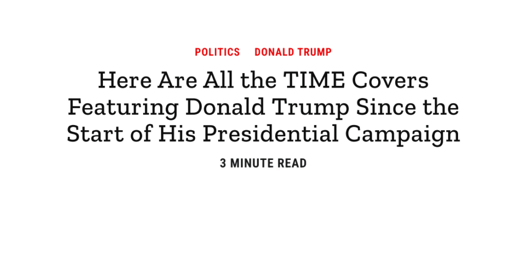Donald Trump Time Covers - Gabrielle Bourne Media