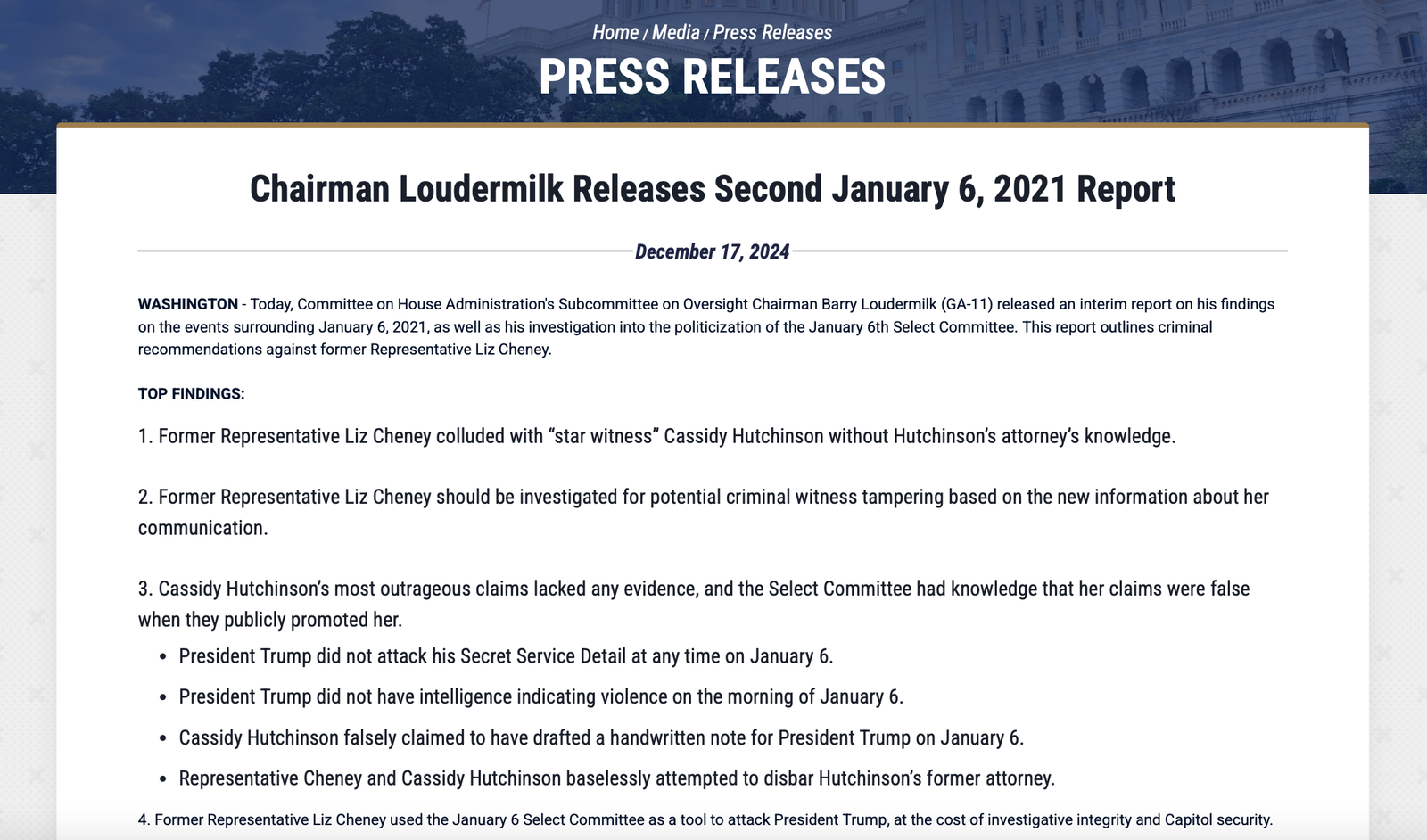J6 Interim Report Liz Cheney - Gabrielle Bourne Media